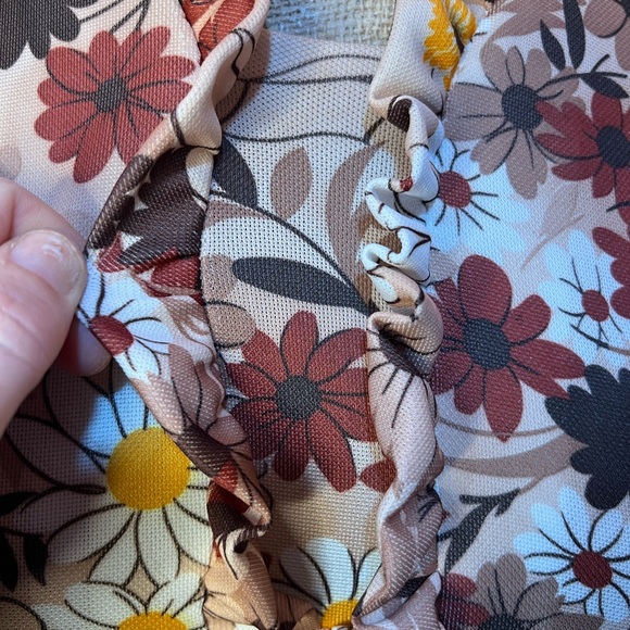 Vintage 1970’s Floral Maxi Dress Size L - Picture 9 of 16